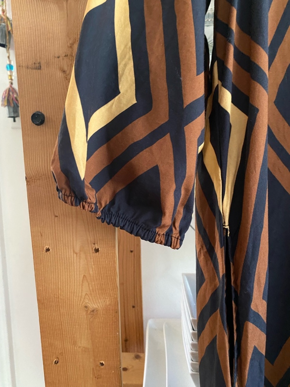 Anthropologie Porridge Brown Black Print Mireil Midi Dress Small - Picture 10 of 16